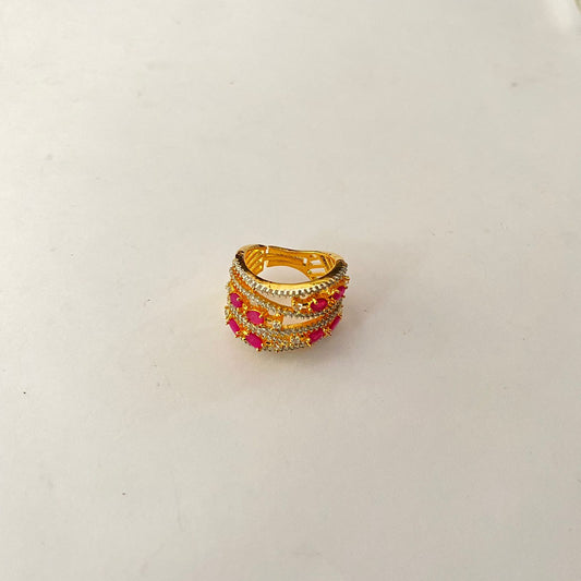 Gold Diamond Ruby Ring