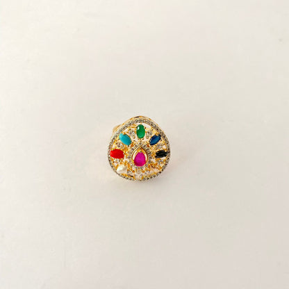 Gold Plated Multi colour Ring