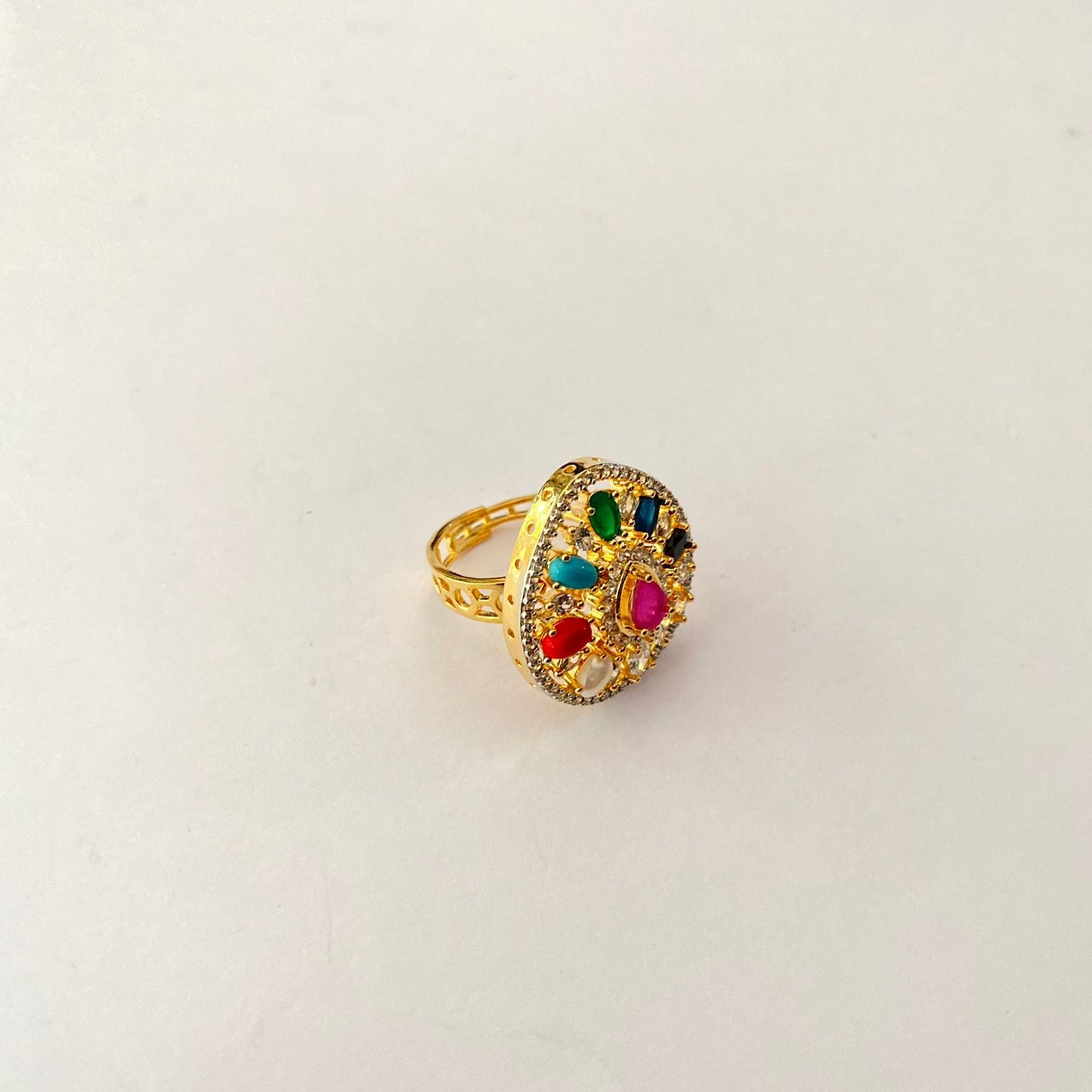 Gold Plated Multi colour Ring