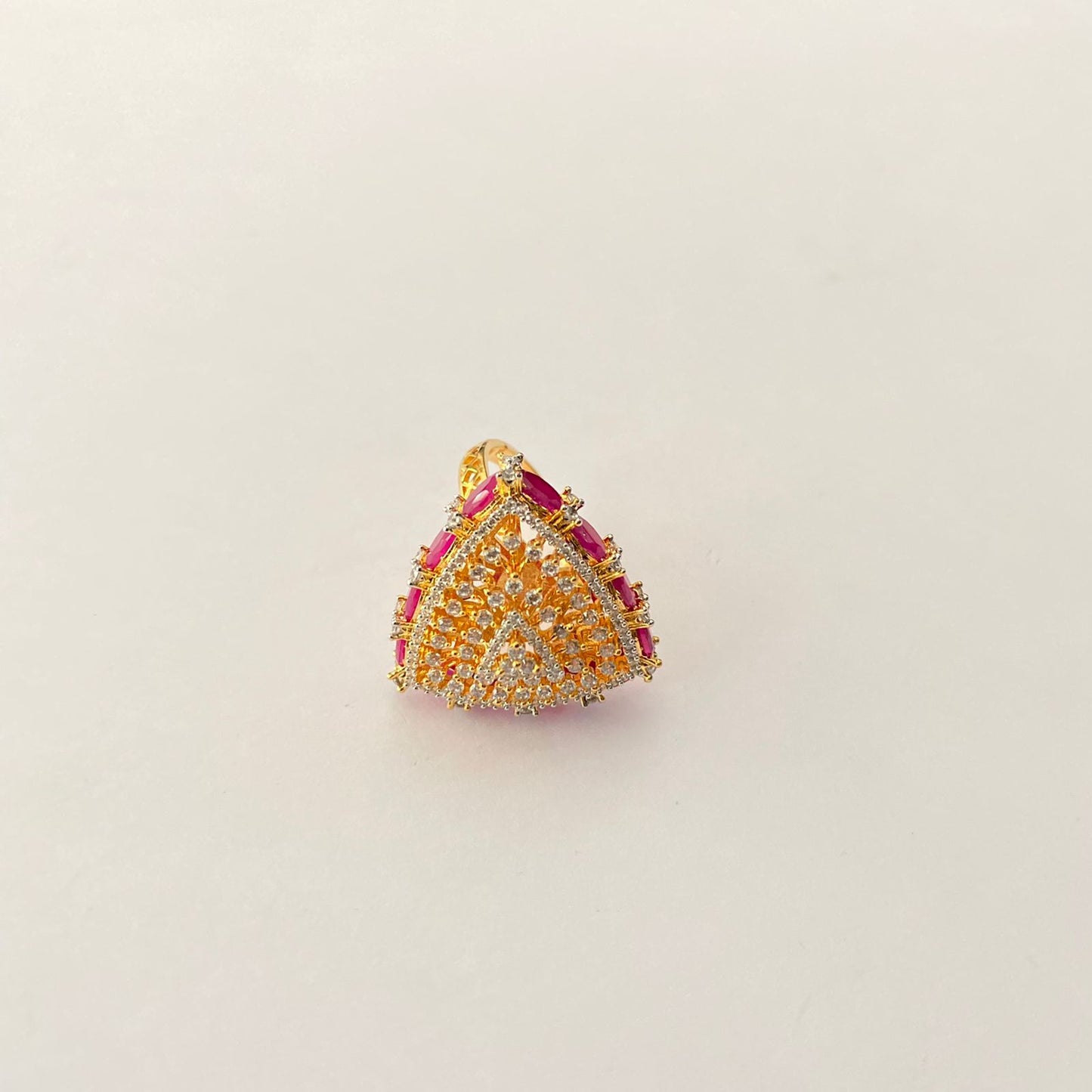 Ruby Gold Plated adjustable Ring