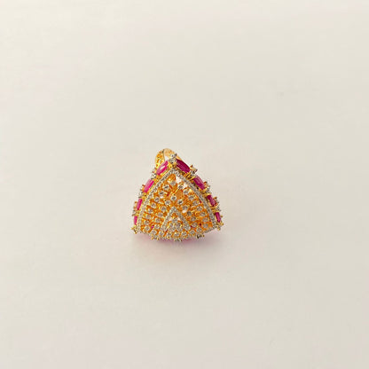 Ruby Gold Plated adjustable Ring