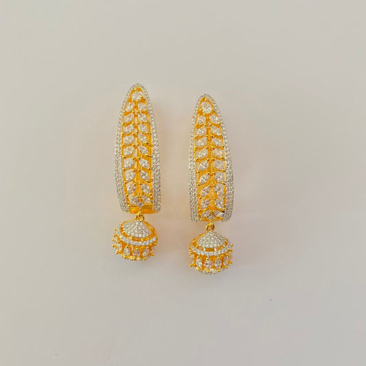 A.D Stone Gold  plated Jhumka Dangler earring