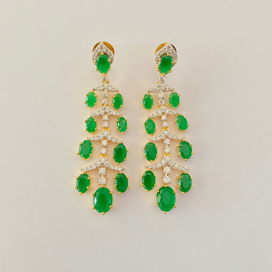 Green Stone A.D dangler earring