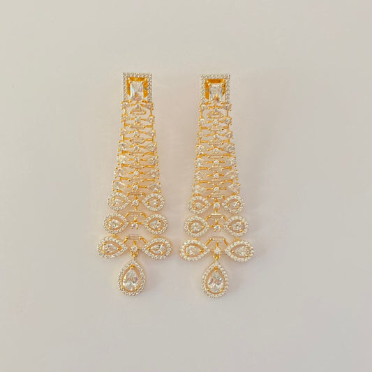 A.D Stone  Gold plated  Dangler Earring