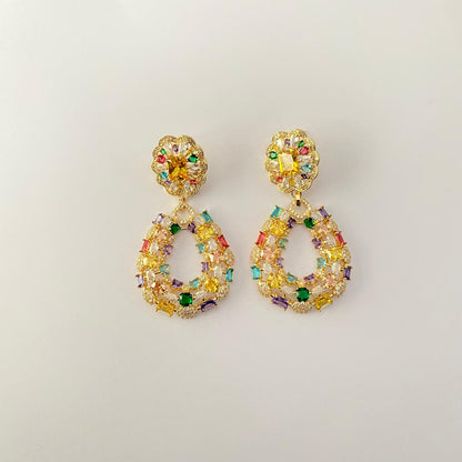 Multi Diamond Classic party wear Earring
