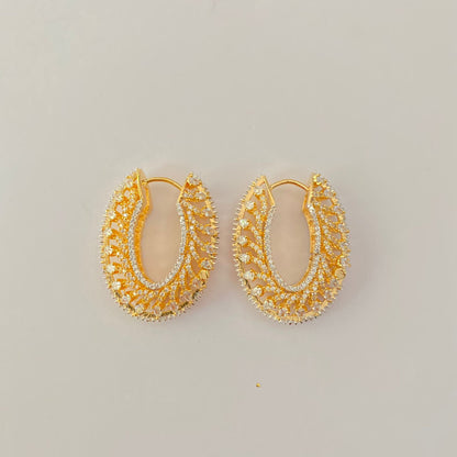 Stylish A.D Gold Plated  Hoop Earring
