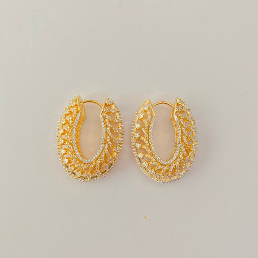 Stylish A.D Gold Plated  Hoop Earring