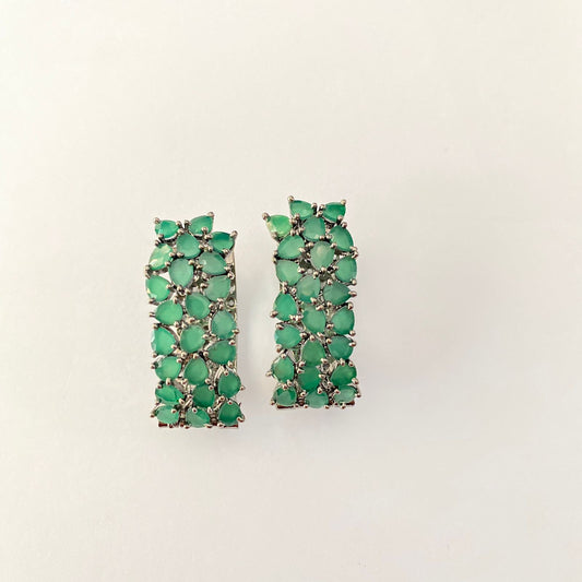 Green Stone Victorian Hoop earring