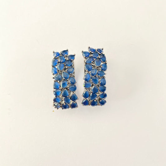 Blue Stone A.D Victorian Hoop Earring