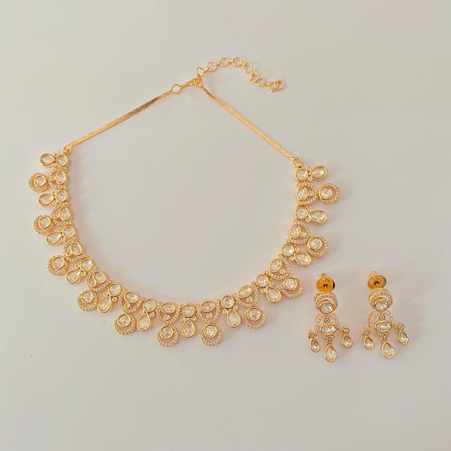 Polki gold plated Latest design Necklace Set