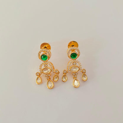 Emerald Polki gold plated Latest design Necklace Set