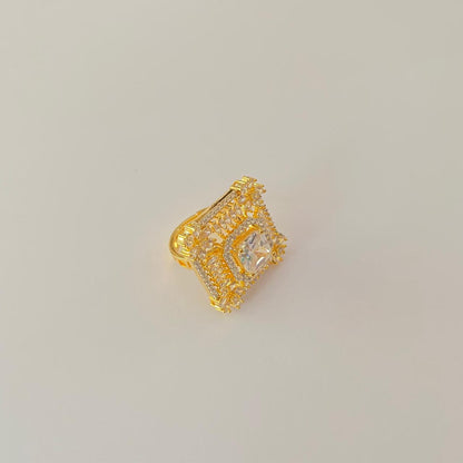 Gold Plated with Diamond Ring