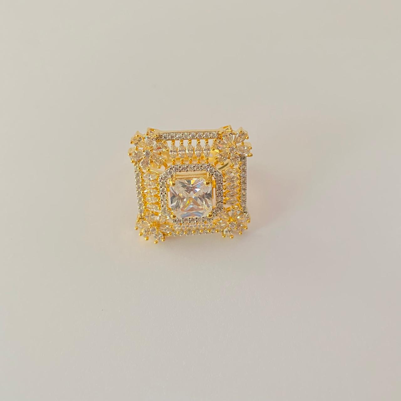 Gold Plated with Diamond Ring