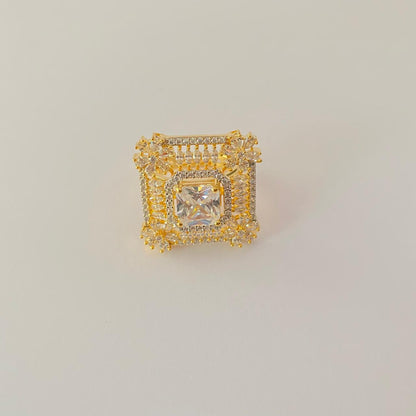 Gold Plated with Diamond Ring