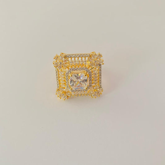 Gold Plated with Diamond Ring