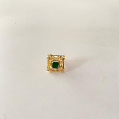 Gold Plated with Diamond adjustable Ring