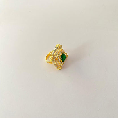 Gold Plated with Diamond adjustable Ring