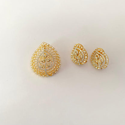 Diamond Gold Plated classic latest design  Pendant Set