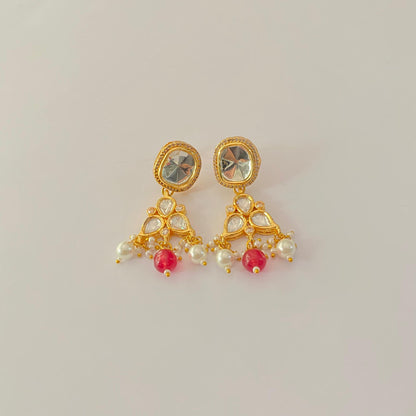 Polki Kundan with pearl ruby stone choker set