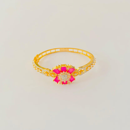 Gold Plated Ruby Openable Bracelet Latest Design
