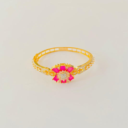 Gold Plated Ruby Openable Bracelet Latest Design