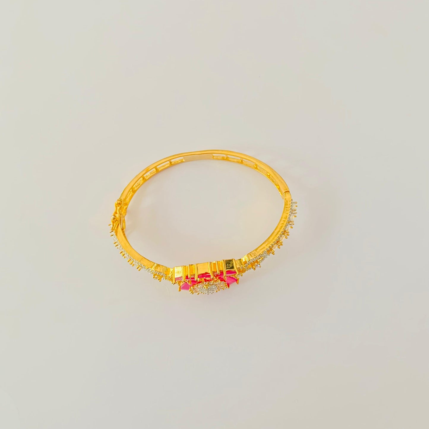 Gold Plated Ruby Openable Bracelet Latest Design