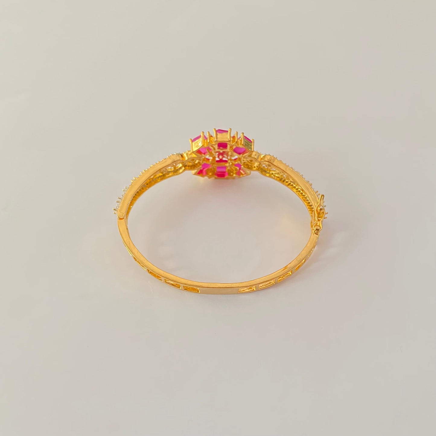 Gold Plated Ruby Openable Bracelet Latest Design