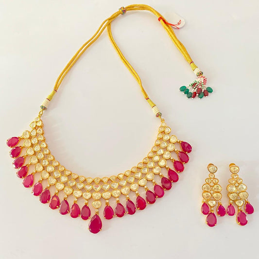Kundan Polki ruby  Necklace set
