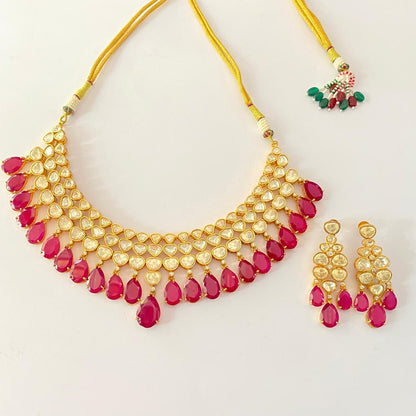 Kundan Polki ruby  Necklace set