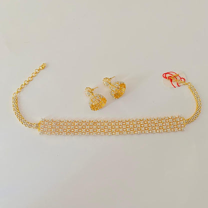 Diamond Gold plated classic party wear Choker set
