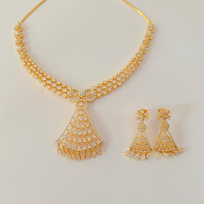 Gold plated diamond Necklace set for women