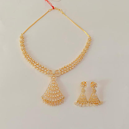Gold plated diamond Necklace set for women
