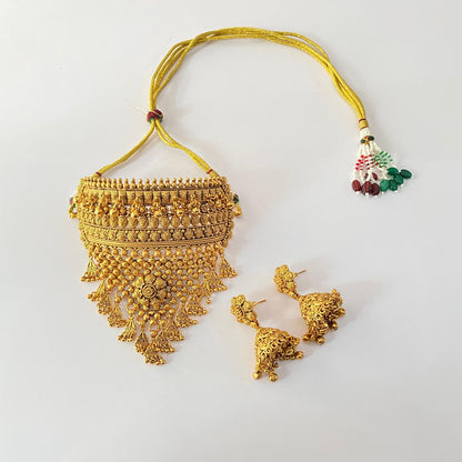 Gold Plated Temple Traditional Choker Necklace