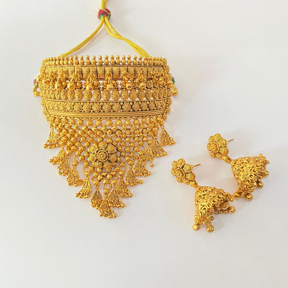 Gold Plated Temple Traditional Choker Necklace