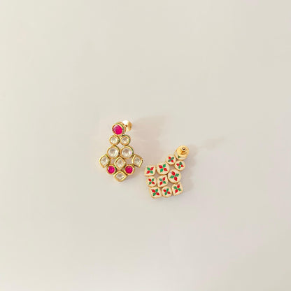 Kundan with Ruby Necklace Set Latest Design