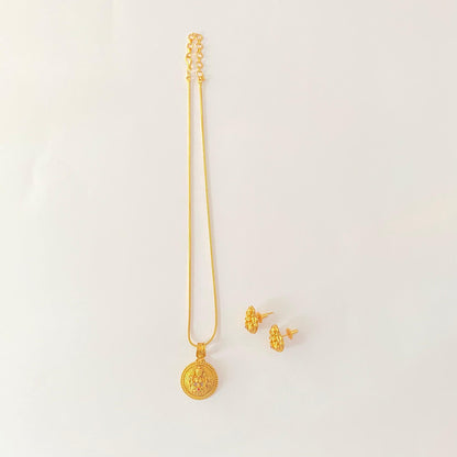 Antique Gold Plated Lakshmi Pendant Set