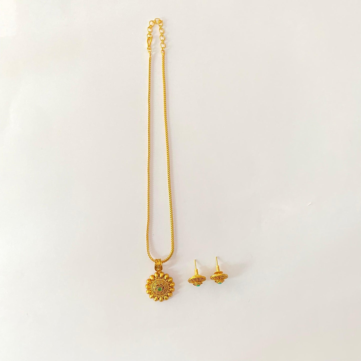 Antique Gold Plated Pendant Set Latest Design