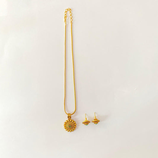 Antique Gold Plated Pendant Set Latest Design