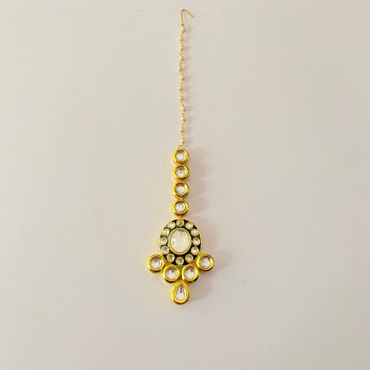 Polki Silver & golden Mangtikka