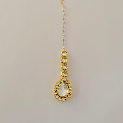 polki moissanite maangtikka