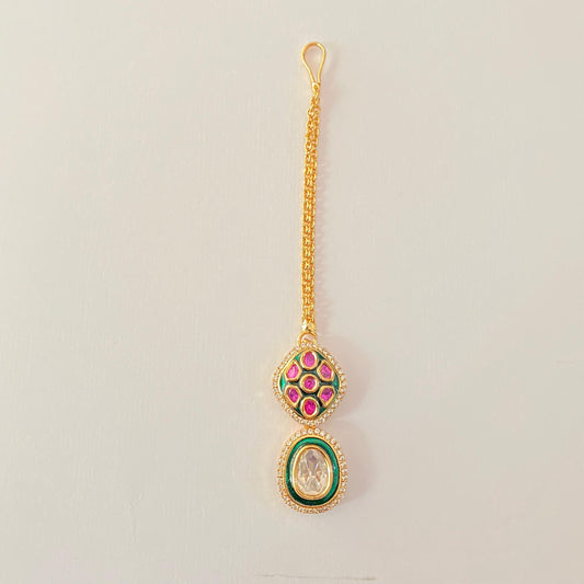 Gold Plated Kundan Mangtika New Design