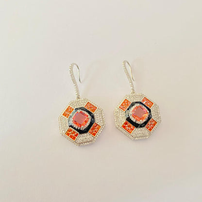 Orange Diamond Classic hoop earring