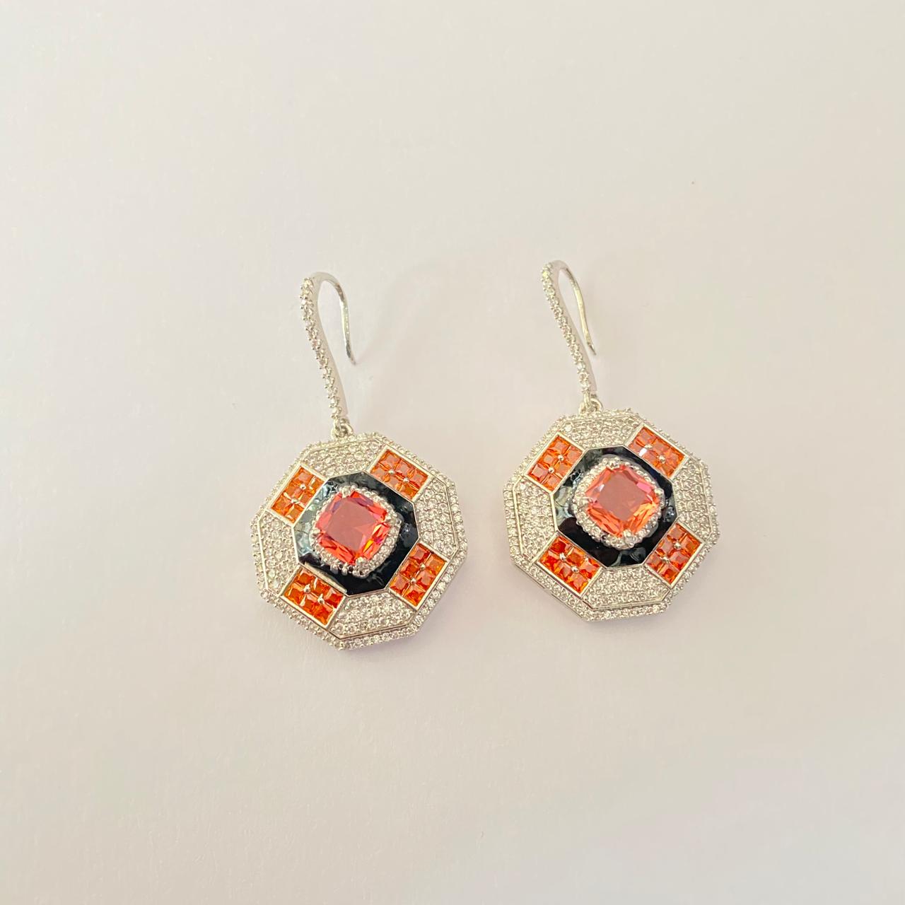 Orange Diamond Classic hoop earring