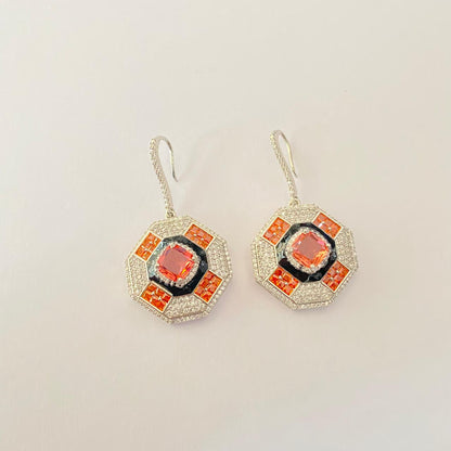 Orange Diamond Classic hoop earring