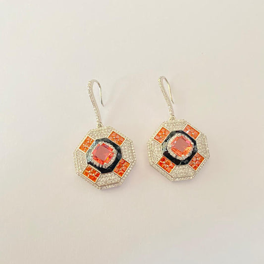 Orange Diamond Classic hoop earring