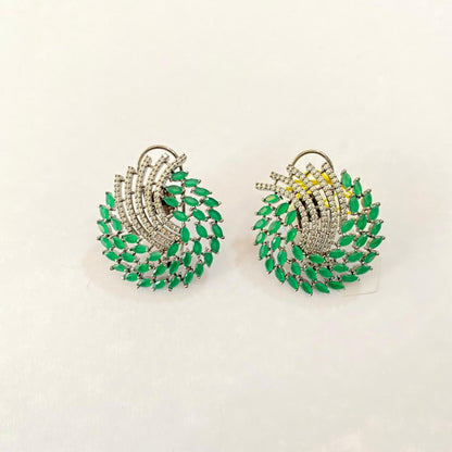 Victoria Black finish Big Stud with Emerald Stones