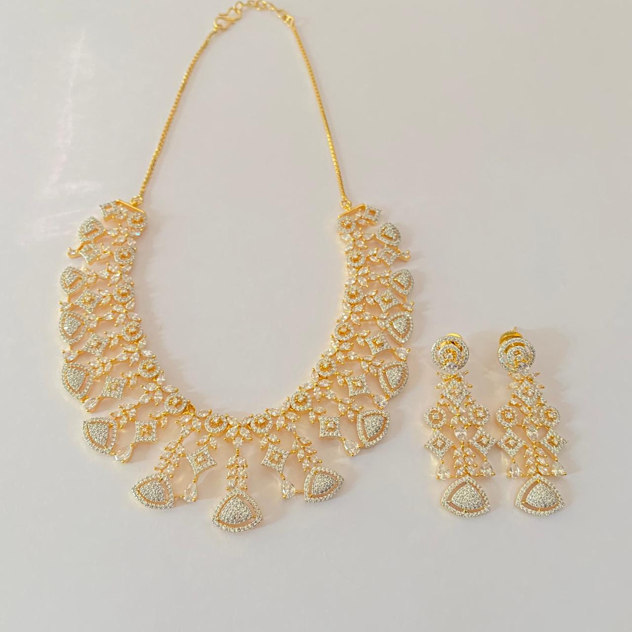 Gold plated with diamond  Necklace Set