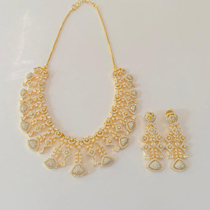 Gold plated with diamond  Necklace Set