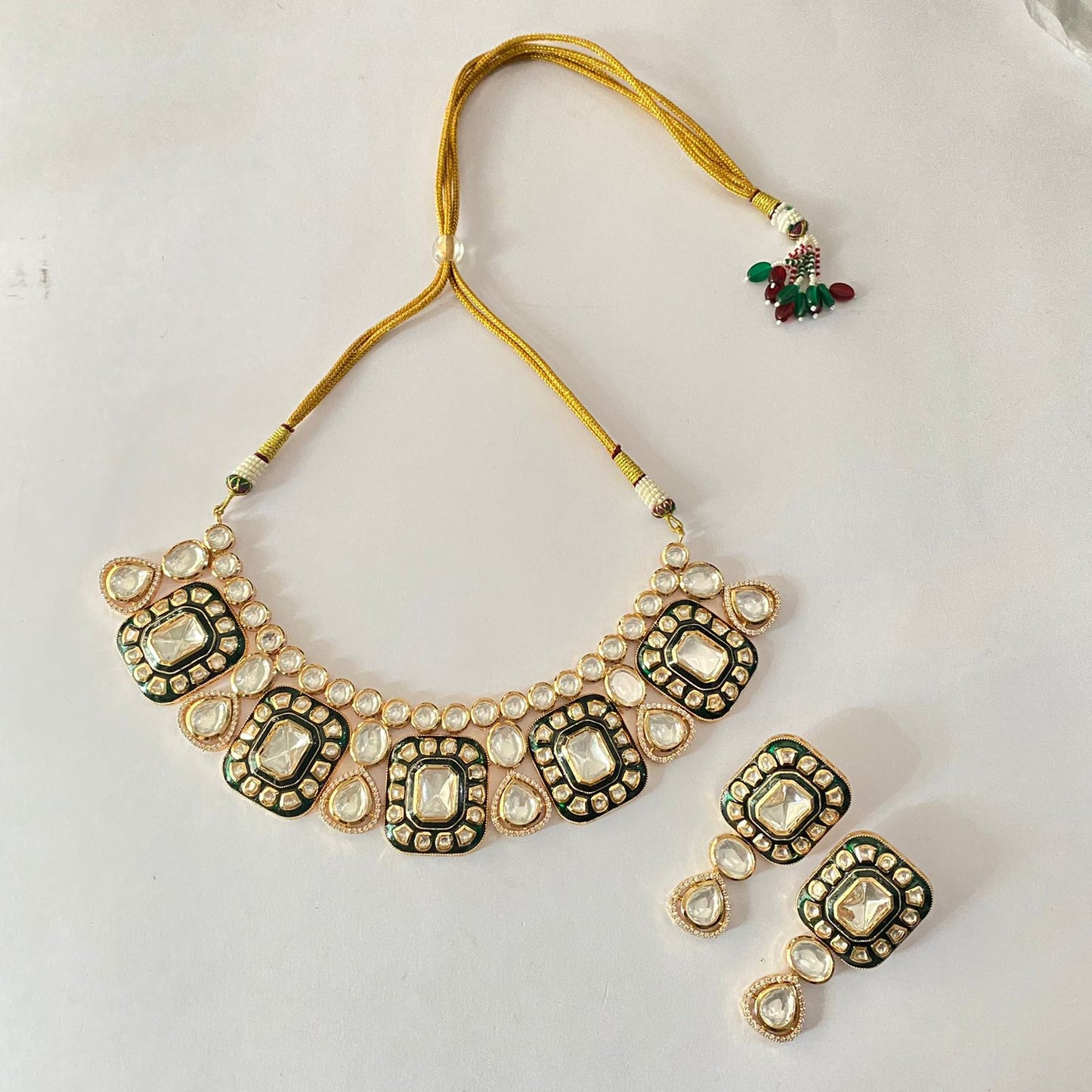 Gold Plated Polki & Kundan Necklace Set