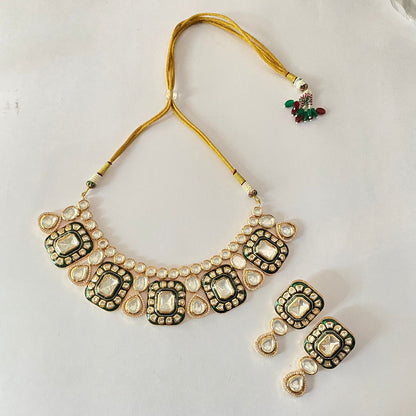 Gold Plated Polki & Kundan Necklace Set